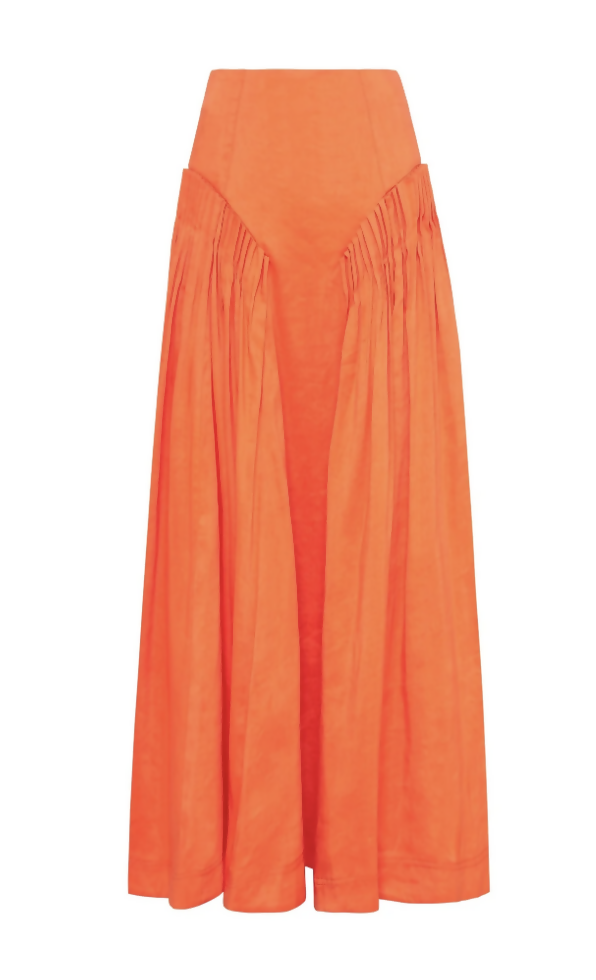 AJE Imagination Frill Sleeve Top Orange size 14 & Yves Midi Skirt size 12