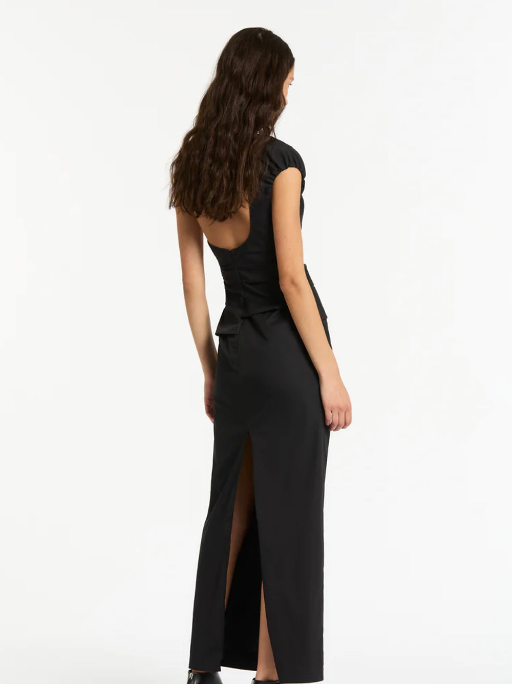 SIR the Label Giacomo Gathered Gown in Black