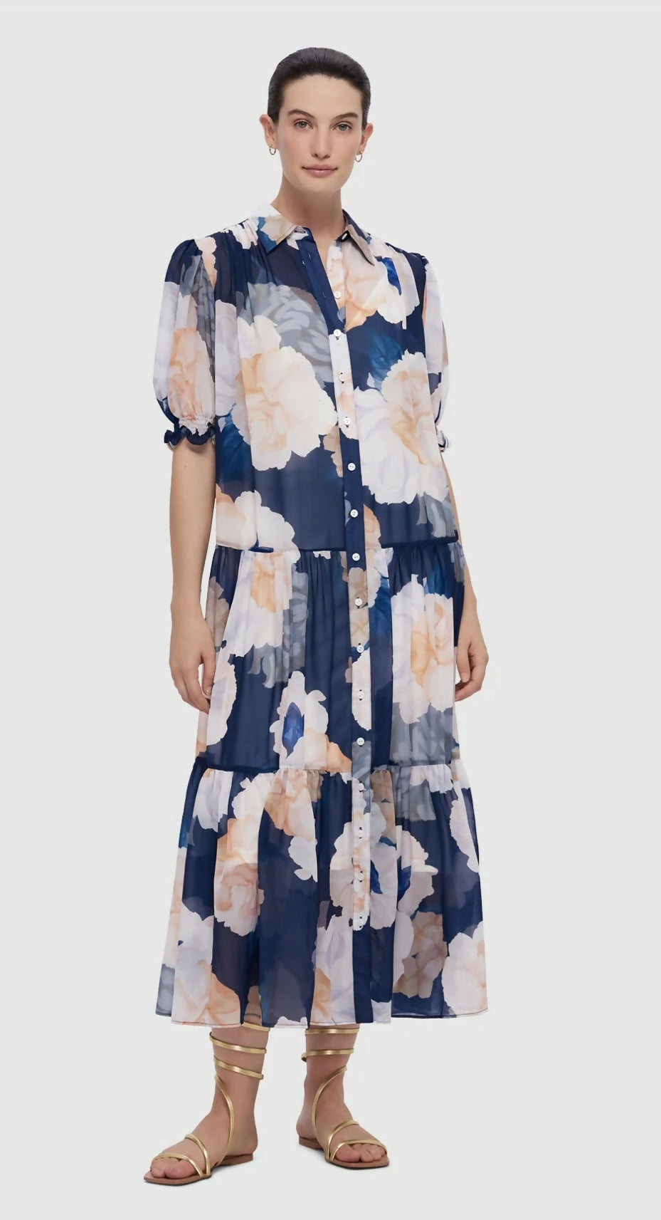 Leo Lin Ellie Bishop Sleeve Midi Dress - Rosebud Print