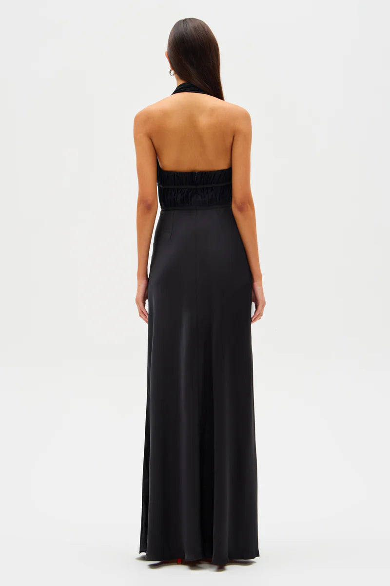 CELINE SATIN MAXI DRESS