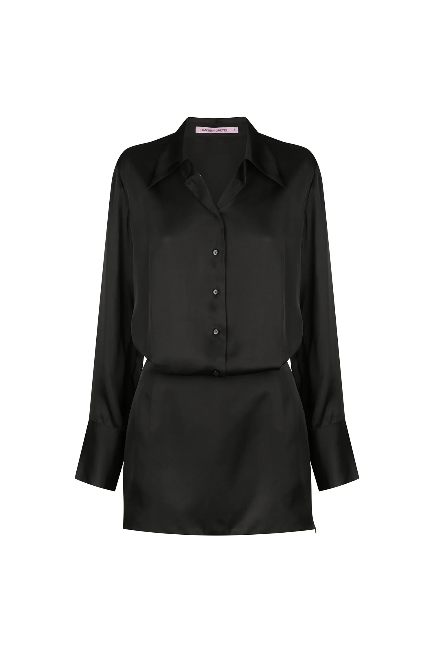 Hansen & Gretel Jericho Mini Shirt Dress in Black