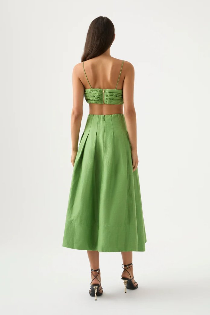 Aje Paradiso Cinched Midi Skirt and Thea Draped Twist Top