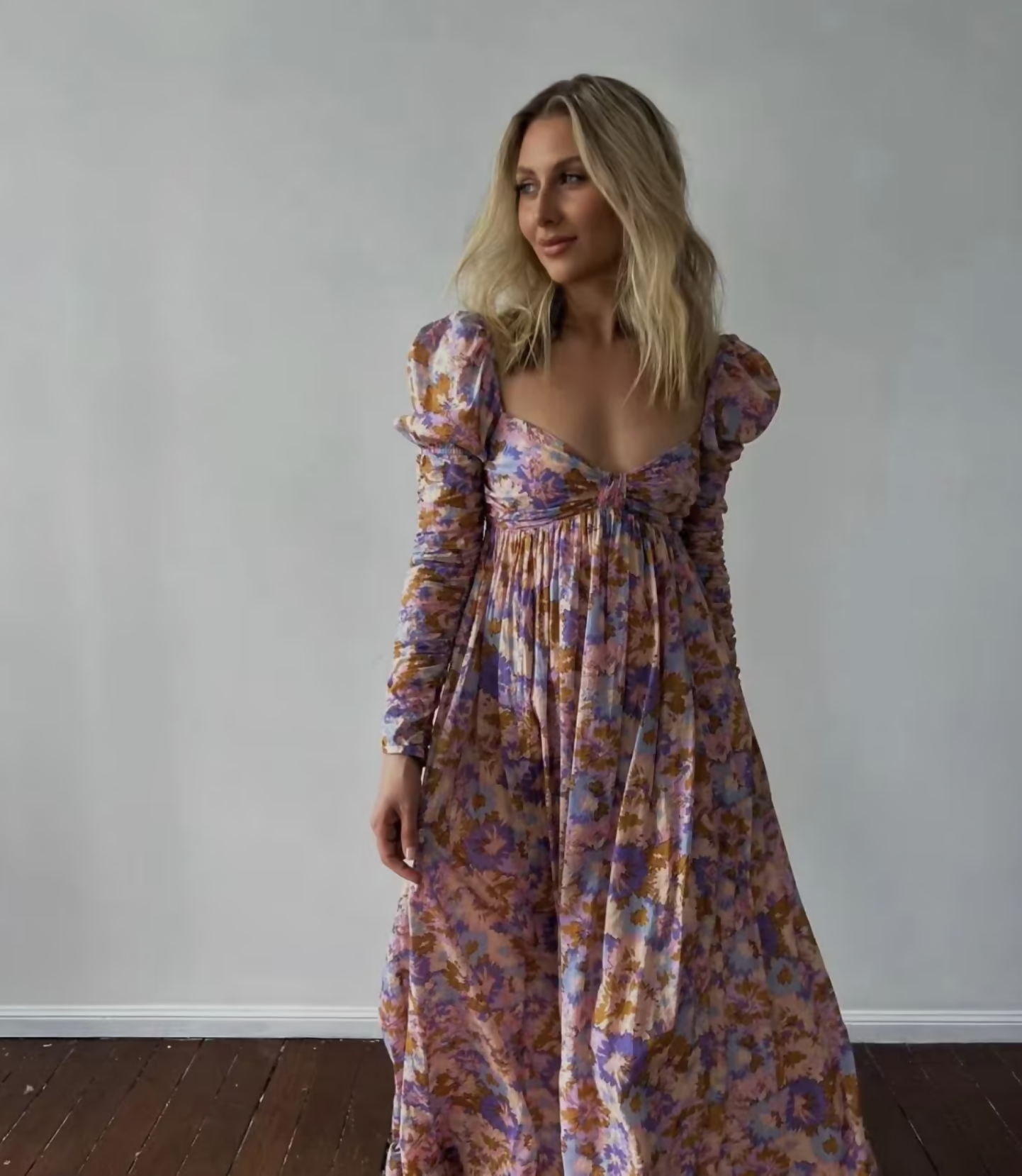 Zimmermann Violet Twist Front Midi Dress 